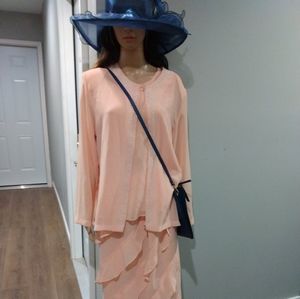 Hosanna Design U.S.A. Peach Embellish 3 pc.Skirtset